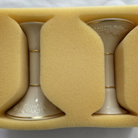 Lenox - Fruits of Life Candlesticks Fine China 24k Trim in Box With COA - Picture 9 of 9